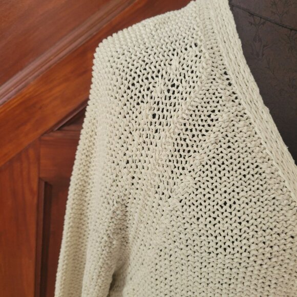 J. Jill Womens Beige Knit Button-Front Cardigan Sweater Size XL silk blend - Picture 2 of 5